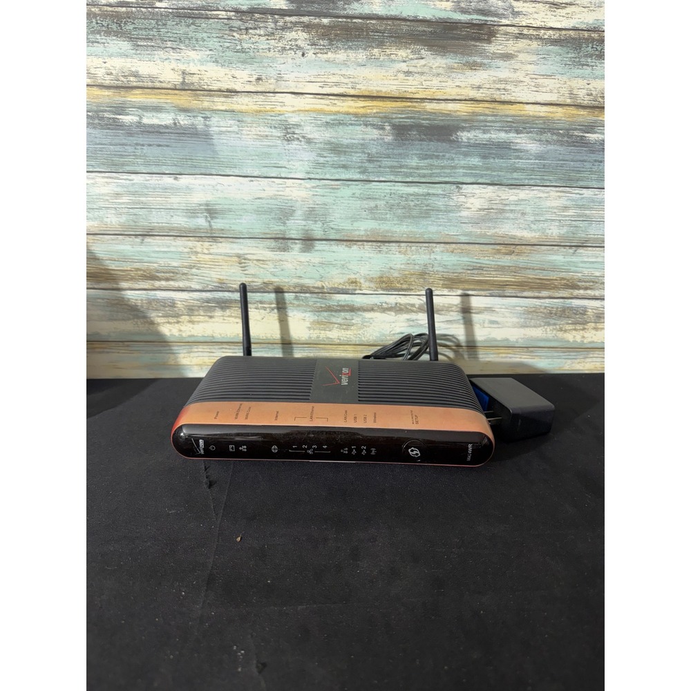 Verizon Actiontec MI424WR Rev I Router Black Red EUC FiOS‎ Wireless N USB LAN